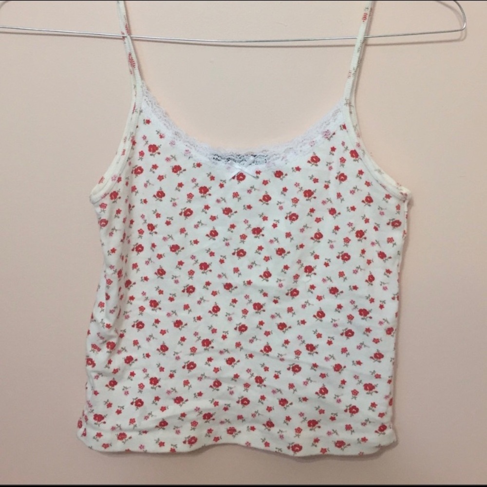 brandy melville floral tank top